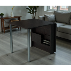 Стол-книжка Tobi Sho "Праздничный" обеденный для кухни, столовой, гостиной ДСП, 800х1515х730 мм Дуб венге Ясногородка