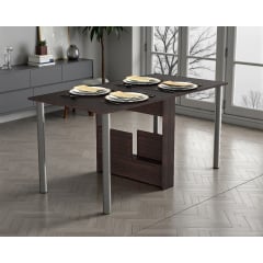 Стол-книжка Tobi Sho "Праздничный" обеденный для кухни, столовой, гостиной ДСП, 800х1515х730 мм Дуб венге Ясногородка