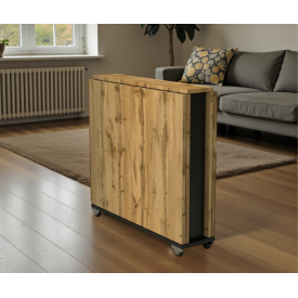 Стол кухонный Tobi Sho "Диалог" раскладной на колесах для кухни, гостиной, офиса, 800х2750х730 мм Дуб аппалачи