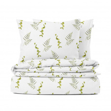 Півтораспальний комплект без простирадла COSAS GREEN FOLIAGE Ранфорс 160х220 см Зелений