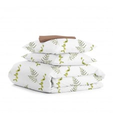 Двуспальный комплект на резинке COSAS GREEN FOLIAGE CS1 Ранфорс 180х220 см Зеленый
