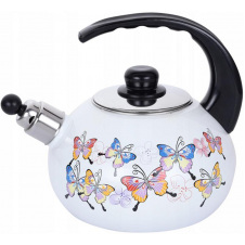Эмалированый чайник для плиты Butterflies из нержавеюшей стали 2,5л Kamille DP262122