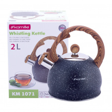 Кухонный чайник со свистком из нержавеющей стали и бакелитовой ручкой 2л Kamille KL225650