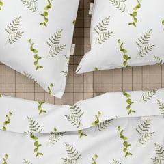 Семейный комплект постельного белья GREEN FOLIAGE COSAS Зеленый 2х160х220 см Свесса