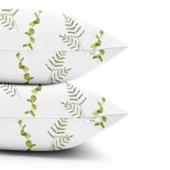 Полутораспальный комплект без простыни COSAS GREEN FOLIAGE Ранфорс 160х220 см Зеленый Никополь