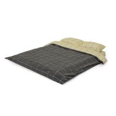 Комплект постільної білизни Персефона-6 (євро, бязь gold lux, наволочки: 50х70 см 2 шт та 70х70 см 2 шт, клітинка, сіро-бежевий) IMI Энергодар