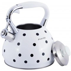 Чайник для плиты из нержавеющей стали 3л white with black polka dots Kamille DP262110 Конотоп
