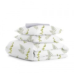 Двоспальний комплект на резинці COSAS GREEN FOLIAGE CS5 Ранфорс 180х220 см Зелений Гуляйполе
