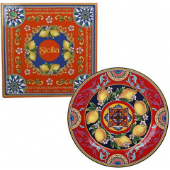 Порцелянова тарілка Bona Ornament 27 см Різнокольоровий DP262885 Березне