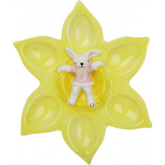 Тарілка-підставка на 6 яєць Bona Bunny in Flower 22 см Жовтий DP261441 Київ