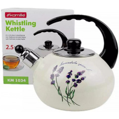 Эмалированый чайник для плиты Lavender из нержавеюшей стали 2,5л Kamille DP262121 Днепрорудное