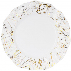 Обеденный набор тарелок BonaDi Мраморная Роскошь 29 см Золотисто-белый 2 шт DP231622 Славута