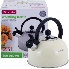 Чайник для плиты Young Leaf из нержавеющей стали 2,5л lactic Kamille DP262106 Дзензелевка