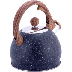 Чайник Marble 2л из нержавеющей стали со свистком черный мрамор Kamille DP112956 Первомайск