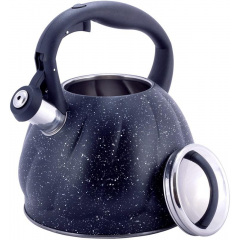 Чайник для плиты Black Marble из нержавеющей стали 3л Kamille DP262135 Прилуки