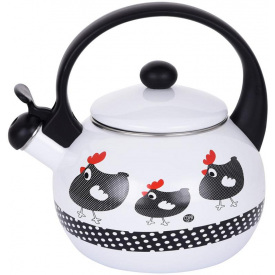 Эмалированый чайник для плиты Chickens из нержавеюшей стали 2,2л Kamille DP262120