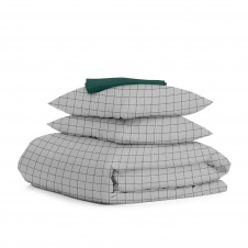 Полуторная постель с простыней на резинке GREY GEOMETRY CS4 COSAS серый 160х220 см