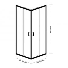 Душова кабіна Britc Orion 90x90 см без піддону Чорний Васильків