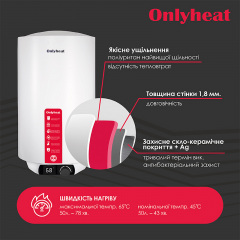 Бойлер OnlyHeat REP50L(dry) 50 л сухий ТЕН Білий Київ