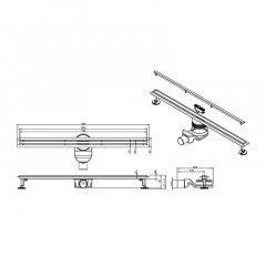 Трап линейный Britc Slim 800 мм с сифоном Серебристый Мелитополь
