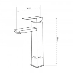 Змішувач для раковини Britc VSB-9 29х16 см Чорний Бучач