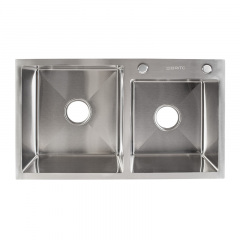 Кухонна мийка Britc HM HS7845_20 на 2 чаші 78x45x21 см Сірий Хмільник