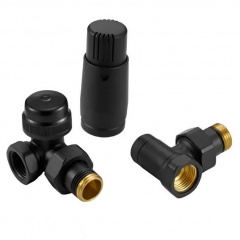 Термостатичний комплект кутовий Arttidesign 1/2x1/2 чорний матовий Каменка-Днепровская