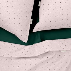 Двоспальна постіль з простирадлом на гумці Mini Dots CS48 COSAS рожевий 180х220 см Приморськ