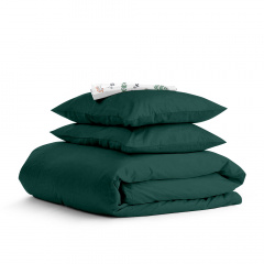 Евро постель с простыней на резинке Pine CS4 COSAS Зеленый 200х220 см Приморск