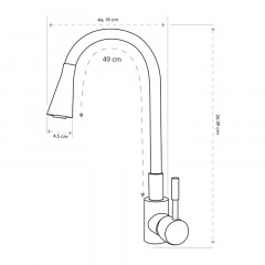 Смеситель для кухни Britc MSB-4fba 49 см Черный Михайловка