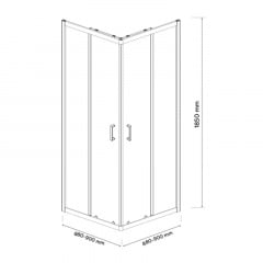 Душова кабіна Britc Orion 90x90 см без піддону Сріблястий Городок