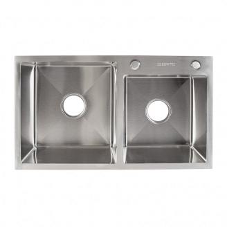 Кухонна мийка Britc HM HS7845_20 на 2 чаші 78x45x21 см Сірий