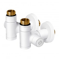 Комплект дизайн кранов под ТЭН Ideale Senso 1/2x1/2 дюйм Белый 2 шт