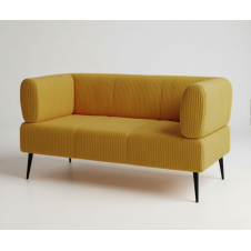 Диван офісний Tobi Sho Бенно-1 з підлокітниками для офісу, вітальні 1500х720х750 велюр вельвет Lotus 45/YELLOW