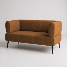 Диван офісний Tobi Sho Бенно-1 з підлокітниками для офісу, вітальні 1500х720х750 велюр вельвет Lotus 54/BRICK