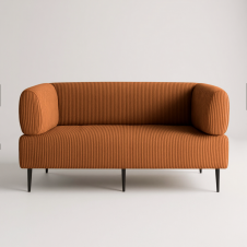 Диван офисный Tobi Sho Бенно-1 с подлокотниками для офиса, гостиной 1800х720х750 велюр вельвет Lotus 54/BRICK