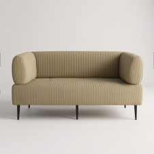 Диван офісний Tobi Sho Бенно-1 з підлокітниками для офісу, вітальні 1800х720х750 велюр вельвет Lotus 09/DK BEIGE