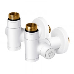 Комплект дизайн кранов под ТЭН Ideale Senso 1/2x1/2 дюйм Белый 2 шт Дубно