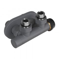 Комплект дизайн кранов с термоголовкой Ideale Duo 1/2x1/2 дюйм Антрацит Александрия