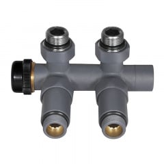 Комплект дизайн кранов с термоголовкой Ideale Duo 1/2x1/2 дюйм Антрацит Александрия