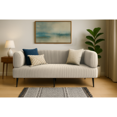 Диван офісний Tobi Sho Бенно-1 з підлокітниками для офісу, вітальні 1800х720х750 велюр вельвет Lotus 02/LT BEIGE Київ