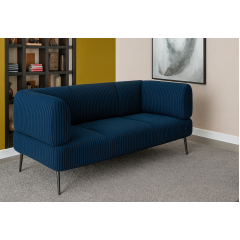 Диван офисный Tobi Sho Бенно-1 с подлокотниками для офиса, гостиной 1200х720х750 велюр вельвет Lotus 88/DK BLUE Лосиновка