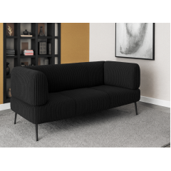 Диван офісний Tobi Sho Бенно-1 з підлокітниками для офісу, вітальні 1200х720х750 велюр вельвет Lotus 100/BLACK Київ