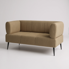 Диван офісний Tobi Sho Бенно-1 з підлокітниками для офісу, вітальні 1500х720х750 велюр вельвет Lotus 09/DK BEIGE Київ