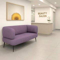 Диван офісний Tobi Sho Бенно-1 з підлокітниками для офісу, вітальні 1400х720х750 велюр вельвет Lotus 65/LILAC Київ