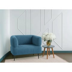 Крісло офісне Tobi Sho Бенно-1 з підлокітниками для офісу, вітальні 1000х720х750 велюр вельвет Lotus 85/BLUE Київ