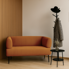 Диван офісний Tobi Sho Бенно-1 з підлокітниками для офісу, вітальні 1200х720х750 велюр вельвет Lotus 54/BRICK Київ