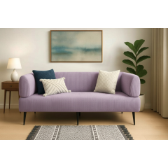 Диван офисный Tobi Sho Бенно-1 с подлокотниками для офиса, гостиной 1800х720х750 велюр вельвет Lotus 65/LILAC Новояворовск