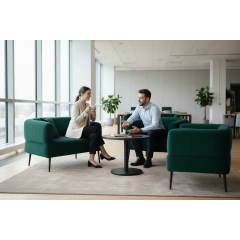 Диван офісний Tobi Sho Бенно-1 з підлокітниками для офісу, вітальні 1400х720х750 велюр вельвет Lotus 39/SEA WAVE Київ