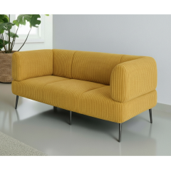 Диван офісний Tobi Sho Бенно-1 з підлокітниками для офісу, вітальні 1800х720х750 велюр вельвет Lotus 45/YELLOW Київ